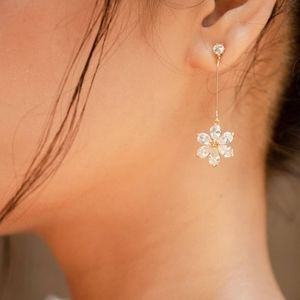 Dangling bridal floral earrings handmade earrings